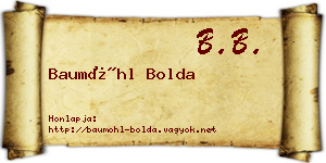 Baumöhl Bolda névjegykártya
